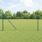 Cl�ture avec poteaux vert 1 x 25 m acier vidaxl