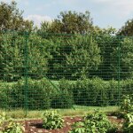 Vidaxl - clture en treillis mtallique et piquet d'ancrage vert 1, 6x25m