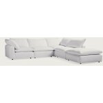 Uniqka - cloud - canapé d'angle modulable en lin blanc Uniqka - cloud - canapé d'angle modulable en lin blanc