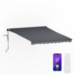 Cloudshade auvent - store aluminium intelligent, appli et tlcommande, protection uv 30 + & pluie, angle ...
