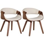 Clp - lot de 2 chaises de salle à manger foley chêne / crèmes tissu Clp - lot de 2 chaises de salle à manger foley chêne / crèmes tissu