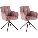 Clp - lot de 2 chaises de salle � manger jonah en tissu rouge rubis