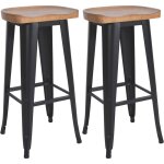 Clp - lot de 2 tabourets de bar clara noir