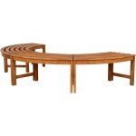 Banc d'arbre male semi - circulaire sans dossier 250 cm teck