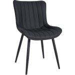 Chaise noire large, faux cuir
