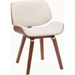 Clp - chaise de salle � manger beverley tissu noyer / cr�me
