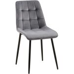 Clp - chaise de salle � manger gifford rev�tement velours gris fonc� velours