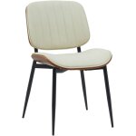 Clp - chaise de salle � manger tiffin noyer / cr�me similicuir