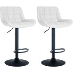 Clp - ensemble de 2 tabourets de bar  bar blanc, faux cuir