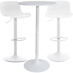 Clp - set de 2 tables de bar medora blanc