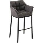 Clp - tabouret de bar damaso en tissu avec 4 pieds gris titane noir