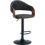 Clp - tabouret de bar nilse avec coque en bois assise en similicuir noyer / noir noir Clp - tabouret de bar nilse avec coque en bois assise en similicuir noyer / noir noir