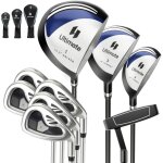 Clubs de golf de 9 pièces pour homme droitier driver en alliage d'aluminium fairway 3 hybride 4 des fers ... Clubs de golf de 9 pièces pour homme droitier driver en alliage d'aluminium fairway 3 hybride 4 des fers ...