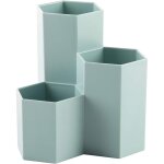 Coavas - pot cr�atif hexagonal multifonction pour ranger pinceaux de maquillage, pinceaux, stylos, papeterie ...