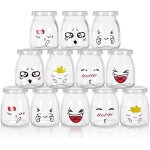 Coavas - pots de yaourt avec couvercle - contenants en verre pour pudding et yaourt, ensemble de 12 pices ...