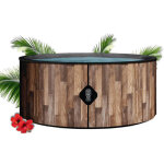 Coco bain piscine fidji - 180cm de diam�tre - 1200litres - imitation bois