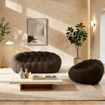 Coco living pack cocoon canap� + fauteuil - 3 places - chocolat - 190 x 113 x 75 cm