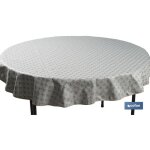 Cofan - nappe ronde en r�sine antitache en jacquard �160cm 50% coton 50% polyester vert