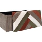 Coffre banc pliable patchwork cotele scott