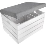 Coffre banc de rangement jouets 50 x 40 x 35 cm blanc