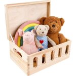 Coffre bo�te de rangement jouets en bois 30 x 20 x 14 cm