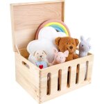 Coffre bote de rangement jouets en bois 40 x 30 x 24 cm