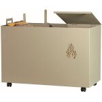 Coffre � granul�s � roulettes avec 2 accessoires jarlen edilinox - coloris beige