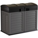Intec - cache poubelles 2 portes gris - tri slectif extrieur - abri poubelle design pour terrasse et ...