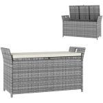 Outsunny - coffre de jardin en rsine tresse avec poignes et coussin dhoussable dim. 125 x 55 x 70 ...