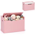 Coffre � jouets en bois enfant avec coussin & couvercle rabattable, banc de rangement jouet enfant avec ...
