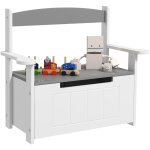 Coffre  jouets pour enfants 2 en 1 banc meuble de rangement et assise avec dossier et accoudoirs - vrin ...
