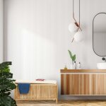 Coffre a linge en bois de noyer avec siege coussine