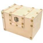 Coffre de pirate - ctop - petit mod�le - bois massif - 15x10x15, 5cm - marron naturel