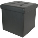 The home deco factory - coffre pouf chic noir The home deco factory - coffre pouf chic noir