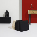 Coffre pouf pliable atome noir