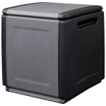 Intec - coffre de rangement 130l gris / noir 54 x 53 x h57cm poignées de transport polypropylène Intec - coffre de rangement 130l gris / noir 54 x 53 x h57cm poignées de transport polypropylène