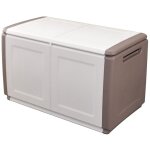 Intec - coffre de rangement extérieur 230l malle de jardin beige / taupe 96 x 53 x h57cm poignées de ... Intec - coffre de rangement extérieur 230l malle de jardin beige / taupe 96 x 53 x h57cm poignées de ...