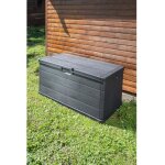 Coffre de rangement d?ext�rieur avec capacit� de 340 l en r�sine anthracite, 118 x 59 x 57 cm