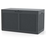 Coffre de rangement exterieur 380 l avec roulettes et couvercle etanche