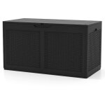 Coffre de rangement exterieur 380 l avec roulettes etanche noir