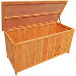 Coffre rangement jardin 1270 x 550 x 600 mm ? en bois d'pica ? avec couvercle et dipositif de fixation ...
