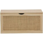 Pegane - coffre de rangement, meuble de rangement en dcor pin , rotin - longueur 80 x profondeur 40 ...