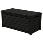 Coffre de rangement northwood xl, durable et r�sistant, en r�sine avec effet bois, graphite - 630l - ...