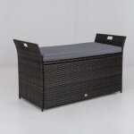 Coffre de rangement en rotin pe 260l, bote de rangement intrieur / extrieur avec coussin couvercle ...