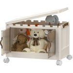 Coffre de rangement transparent  1 tages pliable avec roulettes ? idal pour organiser jouets, vtements ...
