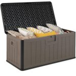 Coffre de terrasse 378 l, banc de rangement en résine avec couvercle verrouillable, imperméable pour ... Coffre de terrasse 378 l, banc de rangement en résine avec couvercle verrouillable, imperméable pour ...