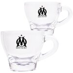 Sans marque - coffret de 2 tasses  caf en verre olympique de marseille