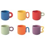 Coffret 6 tasses  caf 10 cl bicolore - creative - easy life