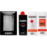 Coffret briquet zippo chrome bross�, pierres � essence, m�che, accessoires