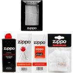 Coffret briquet zippo chrome bross� pierres � essence m�che en coton accessoires